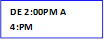 DE 2:00PM A 4:PM

