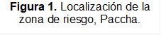 Figura 1. Localización de la zona de riesgo, Paccha.