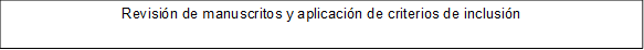 Revisión de manuscritos y aplicación de criterios de inclusión 